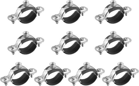 uxcell 50mm Rigid Pipe Strap Clamps, Carbon Steel Pipe Bracket Tube Clips M8 Nut Size for Water Tube Pipe 12 Pcs in Saudi Arabia
