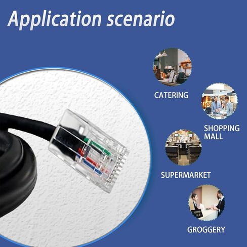 Piwerod APG Printer Interface Cable, CD-101A, Cash Drawer to Printer Connection Cable, 1 RJ12 Male and 1 RJ-45 Male, with MultiPRO Interface, Compatible with EPSON and Star Printers (Black - 5 ") in Kuwait