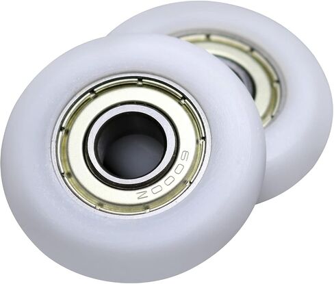 VKOMGH 10x40x10mm تحمل بكرة R نوع الأبيض كروية الأسطوانة المطاط عجلة 6000ZZ عجلة النايلون لعجلة آلات البناء 4 قطعة4 قطعة in Saudi Arabia