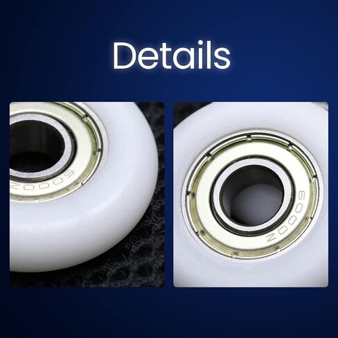 VKOMGH 10x40x10mm تحمل بكرة R نوع الأبيض كروية الأسطوانة المطاط عجلة 6000ZZ عجلة النايلون لعجلة آلات البناء 4 قطعة4 قطعة in Saudi Arabia