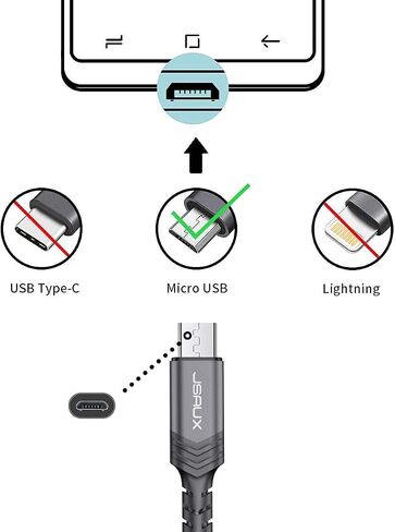 JSAUX Micro USB Charger Cable 3-Pack, USB A Cord, 3.3/6.6/10FT-Green in Kuwait