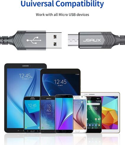 JSAUX Micro USB Charger Cable 3-Pack, USB A Cord, 3.3/6.6/10FT-Green in Kuwait