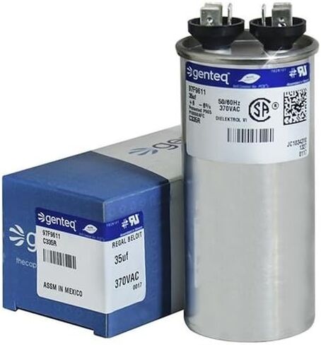 Genteq - 35 فائق التوهج MFD x 370 VAC مكثف بديل صناعي GE دائري # C335R / 97F9611 in Saudi Arabia