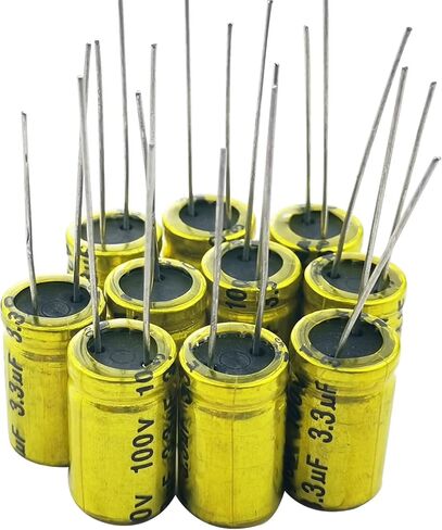 3.3 فائق التوهج 100 فولت مكثف، 10 قطع غير مستقطبة مكثف كهربائيا 100 فولت 3.3 فائق التوهج 10 مم × 17 مم NP مكثف in Kuwait