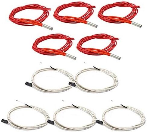 سخان خرطوشة سيراميك 620 24 فولت 40 واط وثيرمستور ان تي سي 100 كلفن 3950 لطابعة ثلاثية الابعاد كرياليتي CR-10S برو وCR-X واندر 3 واندر 3 برو وبروسا مندل (عبوة من 10 قطع) in Kuwait