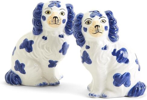 Staffordshire Dog Salt and Pepper Shaker Set - Hand-Painted Ceramic in Kuwait