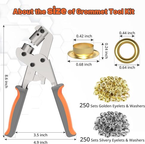 مجموعة ادوات جروميت، كماشة ثقب محمولة باليد، الة ضغط يدوية، خرامة يدوية للقماش المشمع والاحزمة الجلدية مع 500 قطعة من الثقوب in Kuwait