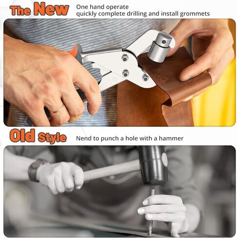 مجموعة ادوات جروميت، كماشة ثقب محمولة باليد، الة ضغط يدوية، خرامة يدوية للقماش المشمع والاحزمة الجلدية مع 500 قطعة من الثقوب in Kuwait