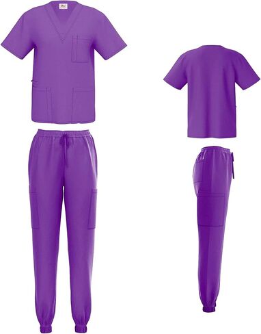 Scrubs for Women 4-Way Stretch Scrub Sets Top and Jogger Pants Unisex Scrubs 8 Colors in Kuwait