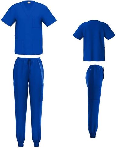 Scrubs for Women 4-Way Stretch Scrub Sets Top and Jogger Pants Unisex Scrubs 8 Colors in Kuwait