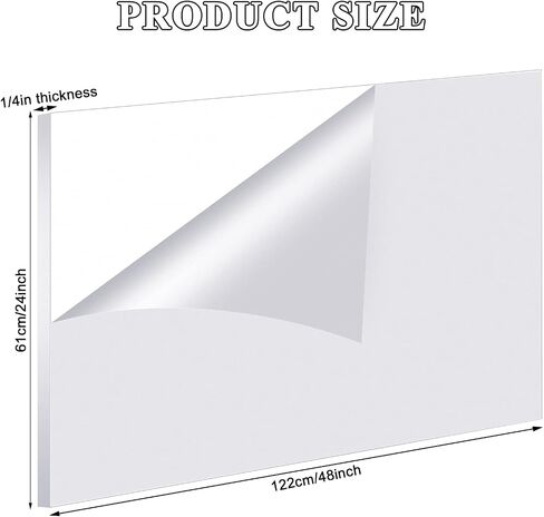 Roowest 2 Pcs 24 x 48" Clear Acrylic Sheet Panels 1/4'' Thick Transparent Cast Sheet Plastic Panels Sheets Acrylic Board Acrylic Panel with Protective Film for Craft DIY Projects Sign in Saudi Arabia