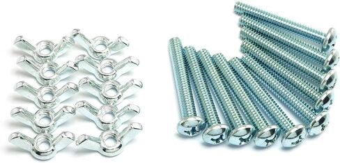 Pro Bamboo Kitchen 10 Sets Zinc Plated Carbon Steel Mounting Hardware Fitting Fastenings- 10pcs 1/4"-20 Hand Tighten Wing Nuts + 10pcs 1/4"-20 x 1-3/4" Phillips Head Screw Bolt in Saudi Arabia