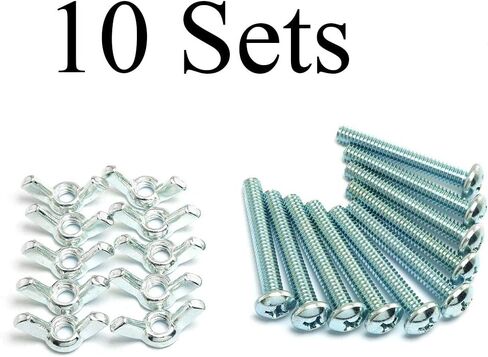 Pro Bamboo Kitchen 10 Sets Zinc Plated Carbon Steel Mounting Hardware Fitting Fastenings- 10pcs 1/4"-20 Hand Tighten Wing Nuts + 10pcs 1/4"-20 x 1-3/4" Phillips Head Screw Bolt in Saudi Arabia