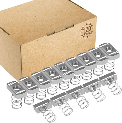 GZBEVITAR 120 Pcs Strut Channel Nuts 1/2''-13 with Standard Spring, Thickened Zinc Plated Nuts for Unistrut Channel in Saudi Arabia