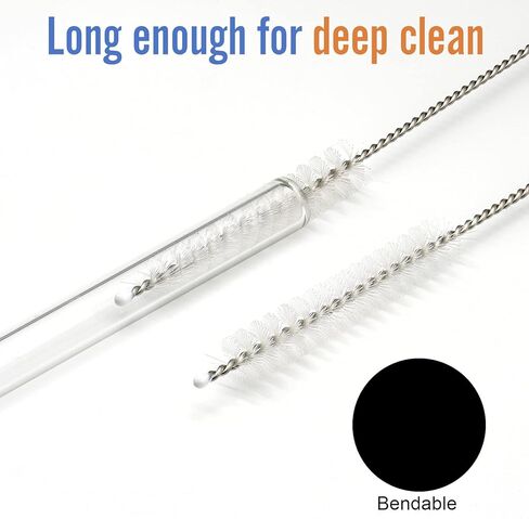 MLKSI Replacement Glass Straws for Stanley Cup Accessories, 6 Pack Reusable Straws with Cleaning Brush Compatible with Stanley 40oz Stanley Cup Stanley Water Jug in Kuwait