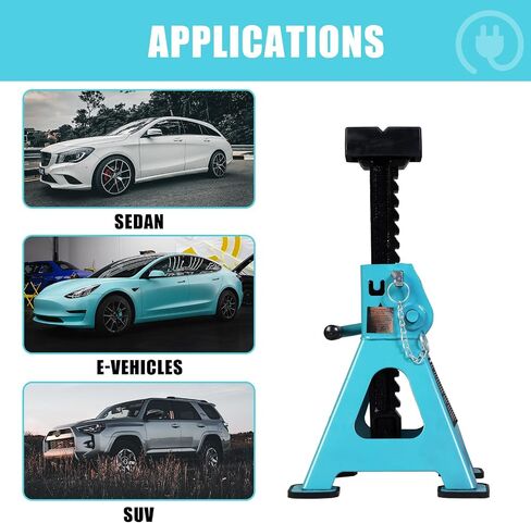 Jack Boss Jack Stands, 3 Ton (6600 LBs) Adjustable Ratchet Car Lifting Jack Stand with Dual Secure Pins, Insulated Rubber Saddle & Foot Pads for Electric Vehicles, Automotive Mortorcycles, 2 Pack in Kuwait