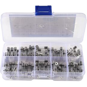 Diann 100pcs Fast-Blow Glass Fuses Assortment Kit 10 Values 5x20mm 250V 0.2 0.5 1 2 3 5 8 10 15 20A amp Assortment Kit in Saudi Arabia