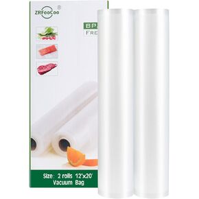 Vacuum Sealer Bags Rolls for Food, Commercial Grade, BPA Free Food Saver Bag 2 Rolls 8" x 20', Rolls for Sous Vide by Nutri-Lock