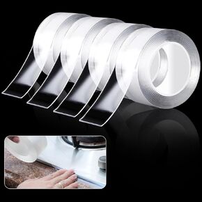 4 حزم من أشرطة السد الشفافة مقاس 2 بوصة × 9.8 قدم مقاومة للماء ذاتية اللصق شفافة لحوض الاستحمام وأشرطة شريط السد العملية للمطبخ والحمام وأرضية الجدار وحافة كونترتوب in Kuwait