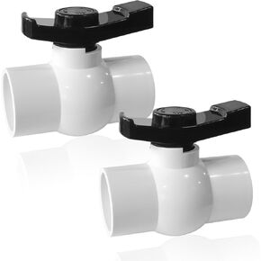 1'' PVC Ball Valve, 4pcs PVC Shut Off Valves, 1 inch PVC Valves with Slip X Slip Full Port, 1'' PVC Full Port Ball Valves with ''T'' Nimble Handle, Using for Commercial、Irrigation System, etc