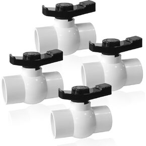 1'' PVC Ball Valve, 4pcs PVC Shut Off Valves, 1 inch PVC Valves with Slip X Slip Full Port, 1'' PVC Full Port Ball Valves with ''T'' Nimble Handle, Using for Commercial、Irrigation System, etc in Saudi Arabia