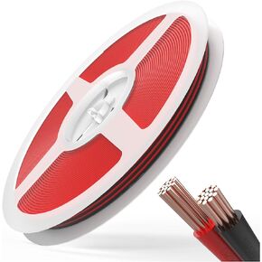 سلك كابل تمديد بطول 65.6 قدم JACKYLED 20M 22AWG سلك سلك لشرائط LED أحادية اللون 22/2 تمديد الجهد المنخفض، أسود وأحمر in Kuwait