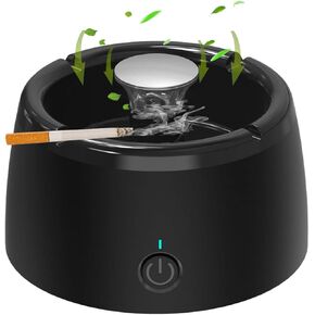 اي ليفي منفضة سجائر الكترونية 2 في 1 متعددة الوظائف بدون دخان قابلة لاعادة الشحن بمنفذ USB مع فلتر، مثالية للمنزل والمكتب والسيارة (اسود) in Kuwait