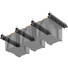 Ultrawall Overhead Garage Storage Racks for Bins, Ceiling Storage Rack Garage Hanging Organizer for Totes with Adjustable Width, Heavy Duty Ceiling Container Bin Rack (2 Pack, 1 Bins)