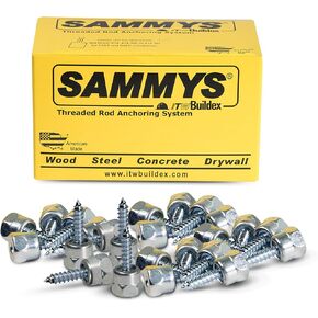 Everflow Sammys 8007957-25 GST 10 3/8 بوصة برغي عمودي ملولب مرساة مصممة للخشب، سهلة الاستخدام، لا تحتاج إلى ثقب مسبق، فولاذ مع لمسة نهائية من الزنك، طول المسمار 1/4 × 1 بوصة - (عبوة من 25 قطعة) in Kuwait