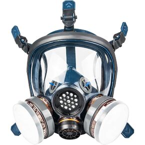 جهاز التنفس للوجه بالكامل قابل لإعادة الاستخدام من كيشيرز كبير ضد الغبار / الأبخرة العضوية / الروائح / الأبخرة / مناشير / الأسبستوس مناسب للرسم، البقع، رش السيارة، السنفرة والقطع in Kuwait