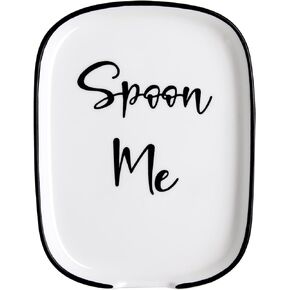 Ceramic Spoon Rest for Stove Top, Large Spoon Holder, Spoon Rest for Kitchen Counter, White Coffee Spoon Rest, Heat-Resistant Cooking Utensil Rest, Modern Farmhouse Kitchen Décor
