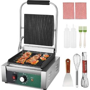 صانع ساندويتش بانيني التجاري، Homiesetify 2200 واط من الحديد الزهر ساندويتش بريس 122 درجة فهرنهايت - 392 درجة فهرنهايت شواية بانيني غير لاصقة للهامبرغر وشرائح اللحم المقدد والسندويشات والنقانق in Kuwait