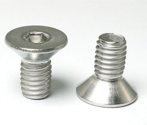 PZRT 12pcs Hexagon Hex Socket Countersunk Screw Stainless Steel A2-70 Flat Head Screw Allen Bolts M5x10, Silver Tone in Kuwait