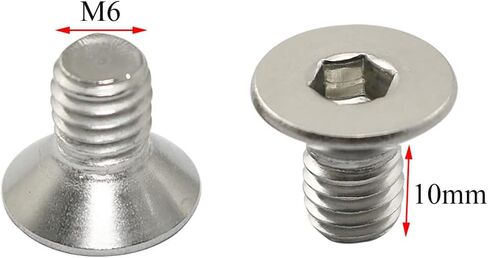 PZRT 12pcs Hexagon Hex Socket Countersunk Screw Stainless Steel A2-70 Flat Head Screw Allen Bolts M5x10, Silver Tone in Kuwait