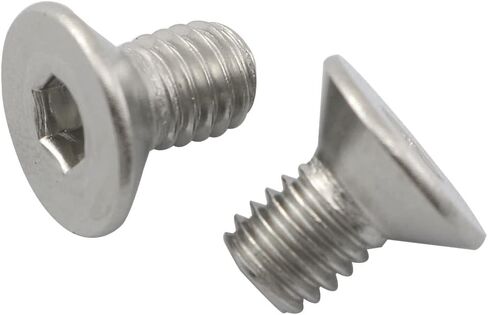 PZRT 12pcs Hexagon Hex Socket Countersunk Screw Stainless Steel A2-70 Flat Head Screw Allen Bolts M5x10, Silver Tone in Kuwait
