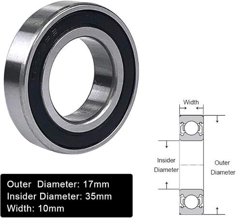 QINGZHENG 4 قطعة 6003-2RS محامل سدادة مطاطية مزدوجة 17x35x10 مللي متر محمل كروي أخدود عميق in Kuwait