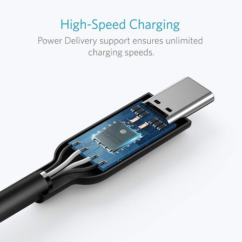 Anker USB-C to USB-C 3.1 Gen 2 Cable (3ft) with Power Delivery, for iPhone 15Pro/15ProMax/15/15Plus Apple MacBook, Huawei Matebook, iPad Pro 2020, Chromebook and More Type-C Devices/Laptops in Saudi Arabia
