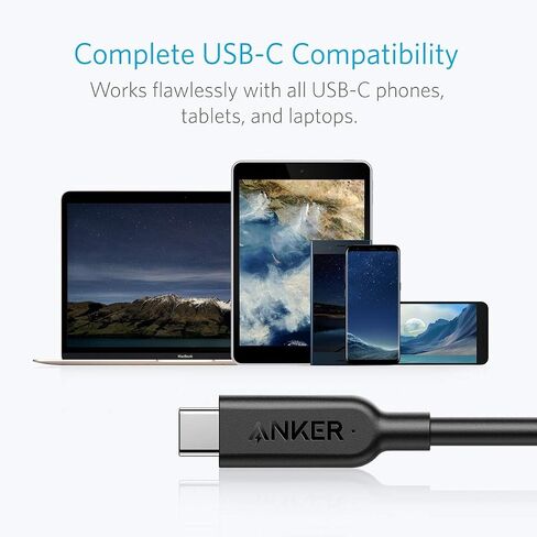 Anker USB-C to USB-C 3.1 Gen 2 Cable (3ft) with Power Delivery, for iPhone 15Pro/15ProMax/15/15Plus Apple MacBook, Huawei Matebook, iPad Pro 2020, Chromebook and More Type-C Devices/Laptops in Saudi Arabia