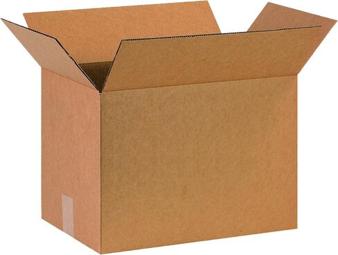 BOX USA B151012 صناديق مموجة، 15 بوصة طول × 10 بوصة عرض × 12 بوصة ارتفاع، كرافت (عبوة من 25 قطعة) in Saudi Arabia