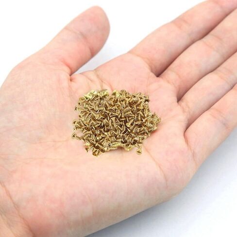 برغي منزلي صغير، برغي خشبي برأس مسطح من لينوود فيليبس [برغي DIY] لتزيين المطبخ/المكتب، ملحقات تزيين الصناديق/الصور، ＃3 براغي، 200 قطعة (2 × 5 مم/0.07 × 0.19 بوصة، ذهبي) in Saudi Arabia