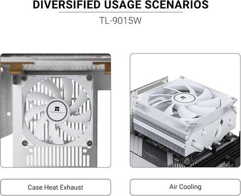 Thermalright TL-9015W CPU Fan Computer case Fan Quiet 4pin PWM PC Fan, 15mm Slimline Cooler Fan, 2700RPM Speed, 92mm CPU Cooling Fan(White) in Saudi Arabia