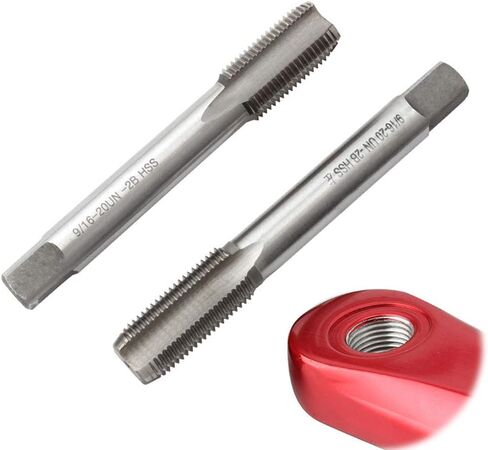 دواسة حنفية لولبية، زوج واحد عالمي اتش اس اس 9/16 انش - 20 نقطة لكل انش، اداة اصلاح ذراع تدوير الدراجة في الهواء الطلق بديلة لليد اليمنى واليسرى، ملحقات تنظيف متينة (فضي) in Kuwait