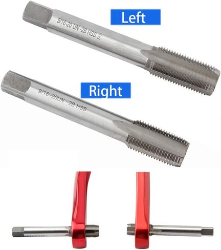 دواسة حنفية لولبية، زوج واحد عالمي اتش اس اس 9/16 انش - 20 نقطة لكل انش، اداة اصلاح ذراع تدوير الدراجة في الهواء الطلق بديلة لليد اليمنى واليسرى، ملحقات تنظيف متينة (فضي) in Kuwait