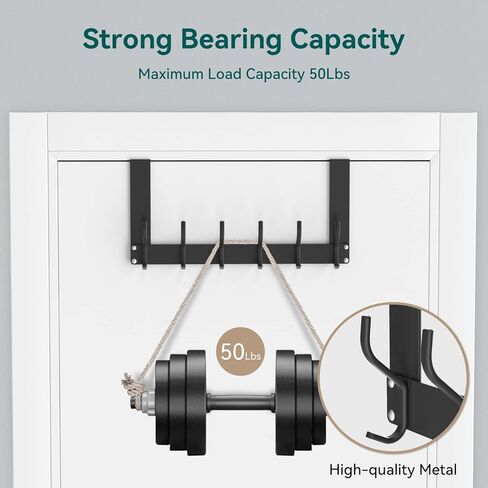 خطاف Qunland فوق الباب قابل للطي بدون تجميع، رف منظم المناشف للحمام، رف باب للخدمة الشاقة مع شماعة لتعليق المعطف، Colthes، منشفة دش، محفظة، مفتاح، معدن - عبوتان، فضي in Kuwait