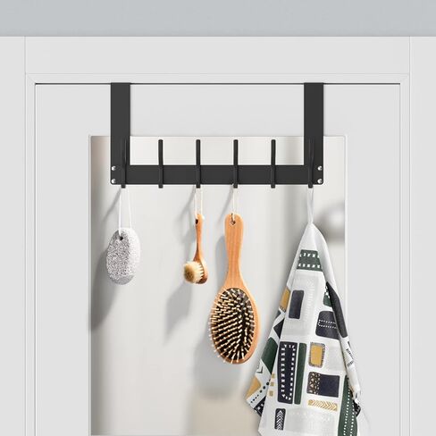 خطاف Qunland فوق الباب قابل للطي بدون تجميع، رف منظم المناشف للحمام، رف باب للخدمة الشاقة مع شماعة لتعليق المعطف، Colthes، منشفة دش، محفظة، مفتاح، معدن - عبوتان، فضي in Kuwait