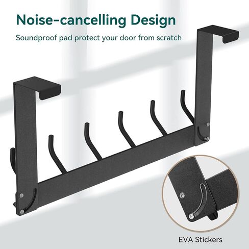 خطاف Qunland فوق الباب قابل للطي بدون تجميع، رف منظم المناشف للحمام، رف باب للخدمة الشاقة مع شماعة لتعليق المعطف، Colthes، منشفة دش، محفظة، مفتاح، معدن - عبوتان، فضي in Kuwait