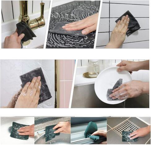 WoW.Clean Disposable Scrubber 60 Sheets, Daily Disposable Scrubber, Dish Towel, Multipurpose for dishwashing, House Cleaning and Camping (Brown) in Kuwait