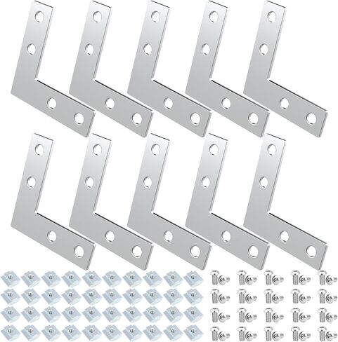 10 مجموعات من الأقواس السوداء على شكل T، بما في ذلك 40 قطعة M5 T-Slot Slot، 40 قطعة M5x8mm غطاء برغي سداسي الشكل، لفتحة 6 مم 2020 سلسلة من الألومنيوم in Kuwait