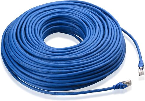 Cable Matters 10Gbps Snagless Shielded Cat 6A Ethernet Cable, 50ft, Black | S/FTP Shielded, 26 AWG Bare Copper, 550MHz Bandwidth, Gold-Plated RJ45, Cat 6A Cable, Ethernet Cord in Kuwait