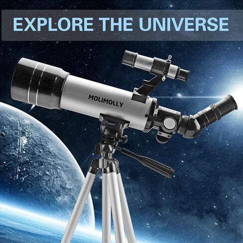MOLIMOLLY Telescope for Kids Beginners Adults, 70mm Aperture 400mm AZ Mount Portable Astronomical Refractor Telescope,Adjustable Height Tripod Travel Telescope with Backpack,Smartphone Adapter in Kuwait
